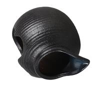 JOINPAYA Fuente de Mesa Jarrón Fuente para Interior de Cerámica Negro con Diseño de Boca Abierta Interiores y Estanques de Peces Soporte para Plantas Hidropónicas Adorno Decorativo