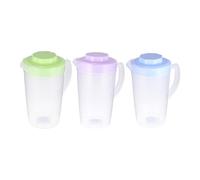 JOINPAYA Jarras de Plástico Resistencia a Alta Temperatura de 2l Juego de 3 Tapa y Asa Curva Cómoda Ideales para Agua, Jugos y Bebidas en Frigorífico o Bar