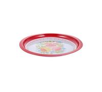 JOINPAYA Plato Esmaltado Vintage Diseño Floral Retro Bandeja Decorativa para Snacks Frutas y Postres Multiusos para Hogar Hotel y Eventos Familiares