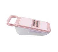JOINPAYA Rallador Multifuncional para Zanahorias con Caja Cuchillas de Acero Inoxidable Cortador Grueso y Fino para Frutas y Verduras Mango Cómodo y Almacenamiento Colgante Color Rosa