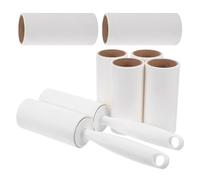 JOINPAYA Rodillo Quitapelusas para Ropa y Mascotas con Mango de Color Claro, Paquete de 1 Unidad con 2 Rollos Adhesivos de 40 Hojas y 6 Rollos de 10 Cm con 60 Hojas, Adecuado para Eliminar