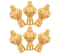 jojofuny 6 Piezas Remate para Barra de Cortina en Plástico Dorado Forma Redonda y Perlada, Diseño Vintage para Decoración y Protección en Ventanas y Dormitorios