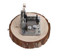 jojofuny Caja de Música de Manivela Vintage de Madera, 18 Notas Redondas | Discos Veta Natural, Diseño de Tronco y Corteza, Estilo Romántico, para Estantería, Dormitorio y Obsequio
