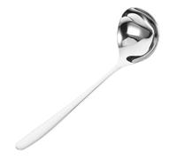 jojofuny Cuchara Mango Largo Sopera Redonda de Acero Inoxidable 304 Diseño Sola Pieza, Resistente al Desgaste para Utensilios de Cocina en Cocina Doméstica