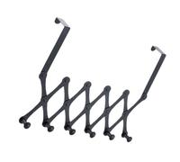jojofuny Gancho Extensible para Puerta de Baño de Acero Inoxidable Negro | Organizador Moderno, Uso en Sala y Baño, para Sombreros y Paraguas, Diseño Ahorra Espacio