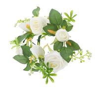 jojofuny Guirnalda Material de Plástico y Tejido de Flores Artificiales de Color Blanco Decoración Versátil para Centros de Mesa de Boda para Fechas Románticas y Hogar