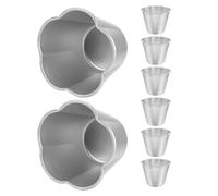 jojofuny Moldes para Hornear de Aluminio Antiadherentes Redondos 8piezas Distribución Uniforme de Calor para Muffins, Tartas y Postres en Horno