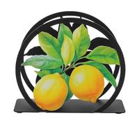 jojofuny Servilletero de Metal Diseño de Limón y Frutas, Soporte para Servilletas Fácil de Limpiar y Ahorro de Espacio, Adecuado para Carrito de Café y Restaurante