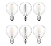 Jojomino 6 bombillas LED G40 de repuesto, base de rosca E12, bombillas LED inastillables para luz solar cálida