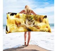 JoJo's Bizarre Adventure Toalla de playa con estampado de dibujos animados, manta de microfibra absorbente de secado rápido para piscina, baño, camping, playa, viajes
