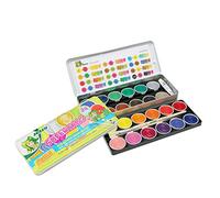 JOLLY Supertabs Classic Caja de Pintura Opaca - 24 Colores en Estuche metálico, Incl. 2 Pinceles, Blanco Opaco y Placa mezcladora, Recomendado para Profesores