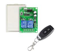 Jolsaawie Interruptor de Control Remoto Universal de 433 MHz, Relé Inalámbrico, Módulo de 2 Canales, Transmisor y Receptor de RF, CC de 12 V y 24 V para Puerta de Garaje