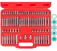 JOMAFA - JUEGO DE PUNTAS 75 PIEZAS TORX, TORX INVIOLABLES, XZN SPLINE, ALLEN HEXAGONAL Y RIBE ACERO CR-V