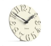 JONES CLOCKS® Hampstead Reloj de Escritorio | Independiente | Crema pálida | Elegantes números en Relieve Moldeados | Ideal para estantería, repisa, salón, despacho en casa o mesilla