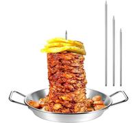 Jooehyer Soporte de Acero Inoxidable, Parrilla Vertical para Brochetas, Púas Extraíbles, Brocheta Brasileña para Barbacoa, Brocheta Reutilizable para Parrilla de 10 Pulgadas