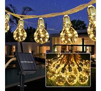 Joomer Luces Solares Exterior Jardin 7,5M 16 LED Blancas Cálidas