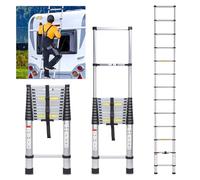 Joparri - Escalera telescópica de aluminio de 5 m, carga máxima: 150 kg, antideslizante, multifunción, extensible, aluminio