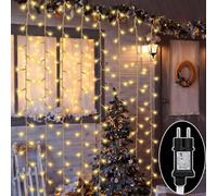 Jopassy, guirnalda de luces LED de 100 metros, 500 luces, luz blanca cálida, 8 modos de iluminación, ideal para fiestas, jardines, interiores y exteriores, decoración, iluminación navideña