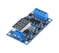 Jopwkuin Módulo de Interruptor Temporizador Programable DC 5V 30V Relé de | Control de ciclo ajustable, lectura digital LED, interruptor de parada de emergencia, protector de polaridad reversible,