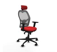Jorquera sincro malla gris similpiel rojo brazos 2d base nailon cabece