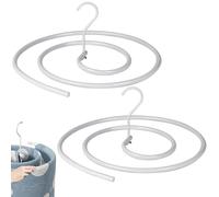 Jorzer Tendedero de Ropa 2 Piezas Percha en Espiral para sábanas Redonda para Ahorrar Espacio para Mantas de Hierro Desmontable Grueso para sábanas y Mantas