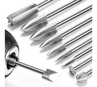 Josaton 10 brocas de tallado de madera compatibles con la herramienta giratoria Dremel, kit de brocas para carpintería para perforación de bricolaje, grabado de carpintería, microescultura, vástago de