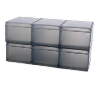 Joseph Joseph Caja de Almacenamiento de Zapatos ShoeCase, 6 Piezas, apilable, ventana transparente, gris