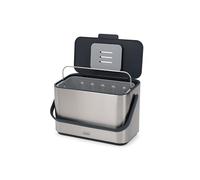 Joseph Joseph Collect Cubo de Basura Residuos Organicos con Asa, 4 litros, Acero Inoxidable, Cubo Interior extraíble con Almacenamiento para bolsas de basura, incluye filtro de olores y 3 bolsas