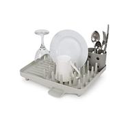 Joseph Joseph Duo Escurreplatos sobre Fregadero, Escurridor Platos de Cocina con Soporte para Utensilios y Caño De Drenaje, Plastico, Gris