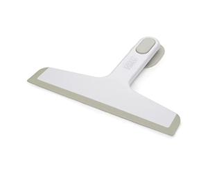 Joseph Joseph Duo Limpia Cristales para Ducha, Rasqueta limpiacristales con Colgador Ventosa de Pared sin taladrar, Blanco