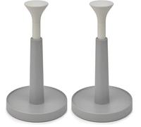 Joseph Joseph Duo Porta Rollos de Papel de Cocina, Portarrollos función Empuja y rasga para quitarlos fácilmente (Altura máxima del Rollo de Cocina de 24 cm), Gris/Blanco (Paquete de 2)
