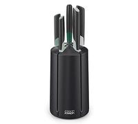 Joseph Joseph Elevate - Juego de 5 cuchillos con soporte giratorio, bloque de cuchillos de cocina - Negro/Verde