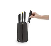 Joseph Joseph Elevate - Juego de 5 cuchillos con soporte giratorio, bloque de cuchillos de cocina - Negro