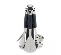 Joseph Joseph Juego de utensilios de cocina Elevate 6 piezas, soporte giratorio y mangos de silicona