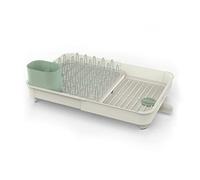 Joseph Joseph Extend - Escurreplatos extensible con soporte para cubiertos extraíble y drenaje giratorio, color Piedra/Salvia