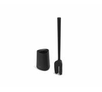 Joseph Joseph Flex 360 Lite Escobilla de Baño de Silicona con Soporte, Cabezal de Limpieza 360, Antigoteo y Flexible, Negro