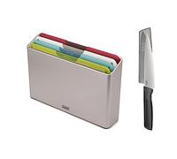 Joseph Joseph - Set de tablas Folio Icon - 4 piezas codificadas antideslizantes con estuche, cuchillo