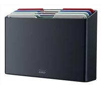 Joseph Joseph Folio, Juego de 4 tablas de Cortar de Cocina, con Código de Color y Estuche Protector, Mediano, Grafito/Costa