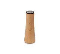 Joseph Joseph Milltop Molinillo de Pimienta Antigoteo, Rellenable con Mecanismo de Molienda de Cerámica, Madera de Haya