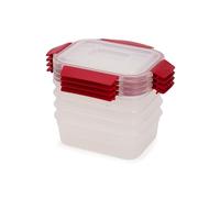 Joseph Joseph Nest Lock Set 4 Recipientes Rectangulares de Plástico, Conservación de Alimentos, Fiambrera, Organizador Nevera, 1.1L