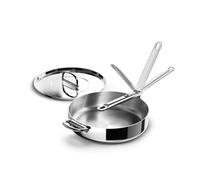 Joseph Joseph Space Steel salteadora 28 cm inox con tapa, acero 3 capas, inducción, antiadherente, mango plegable