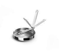 Joseph Joseph Space Steel sartén inox 20 cm mango plegable, acero 3 capas, inducción, antiadherente, apta horno, apilable