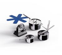 Joseph Joseph Space Steel set 3 piezas cacerolas inox asas plegables, inducción, apilable, ahorro de espacio