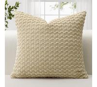 JOTOM Fundas de Cojín de Pana Suave 40x40 cm Fundas de Almohada con Textura de Burbujas 3D para Sofá Dormitorio Decoración del Hogar（Café Claro）