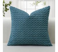 JOTOM Fundas de Cojín de Pana Suave 45x45 cm Fundas de Almohada con Textura de Burbujas 3D para Sofá Dormitorio Decoración del Hogar（Azul polvoso）