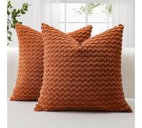 JOTOM Fundas Decorativas de Pana para Cojines 45 x 45 cm Juego de 2 Fundas Decorativas para Cojines con Textura de Burbujas en 3D Fundas para Cojines de Sofá Dormitorio y Hogar (Marrón Oscuro)
