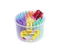 Jovi- Bote de 60 ceras Jumbo redondeadas + sacapuntas, colores pastel