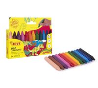 Jovi - Ceras de colores para niños, estuche de 12 ceras surtidas, super resistentes, no manchan (980/12)
