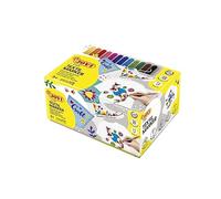Jovi pack de 48 rotuladores téxtiles en 12 colores diferentes, rotulador permanente para ropa no tóxico (1148T)