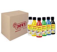 Jovi - Pintura Acrílica, 6 botes de 250ml, Colores primarios, Alto poder cubriente, Se aplica fácilmente sobre cualquier superfície, Sin gluten